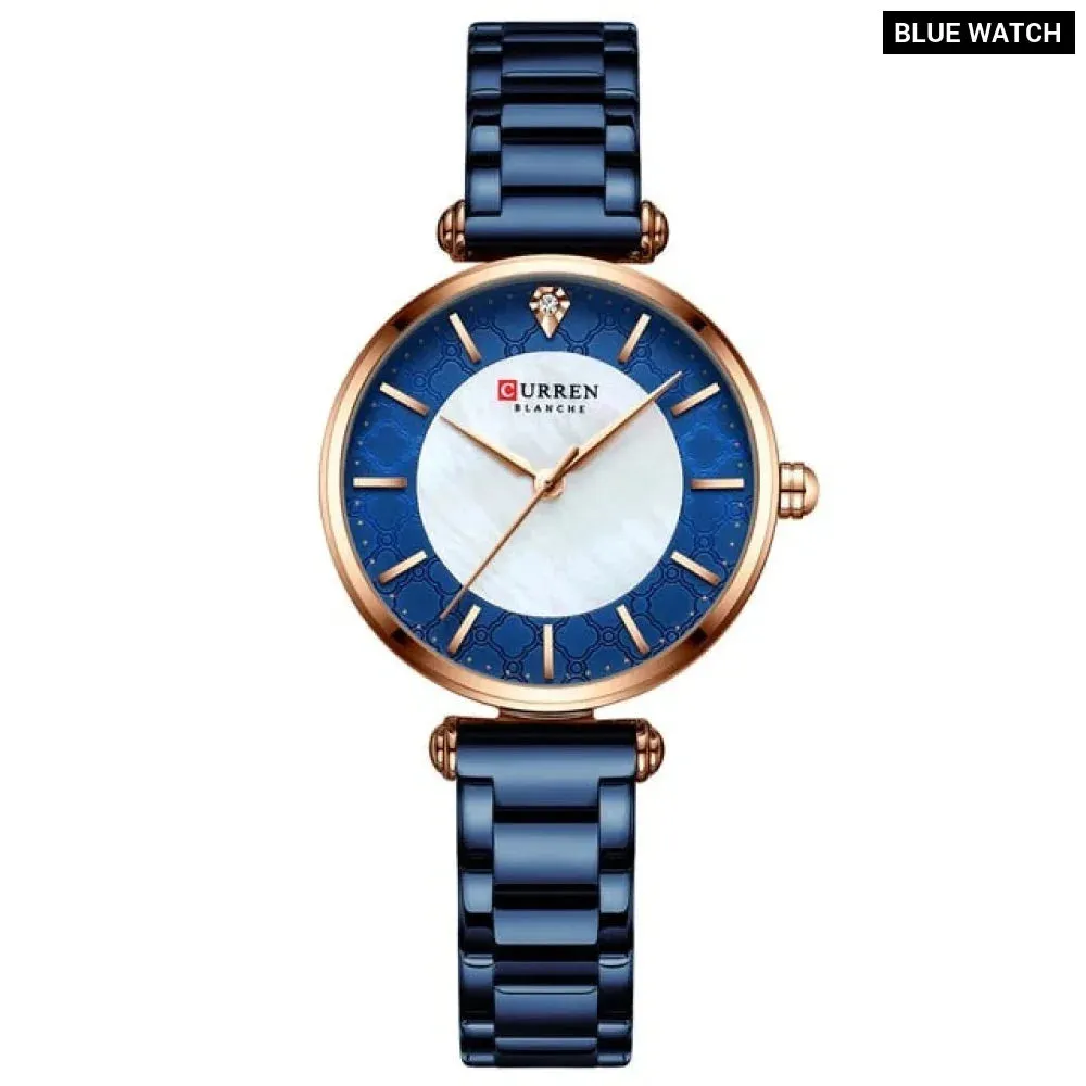 Elegant Thin Quartz Stainless Steel Wristwatch for Women