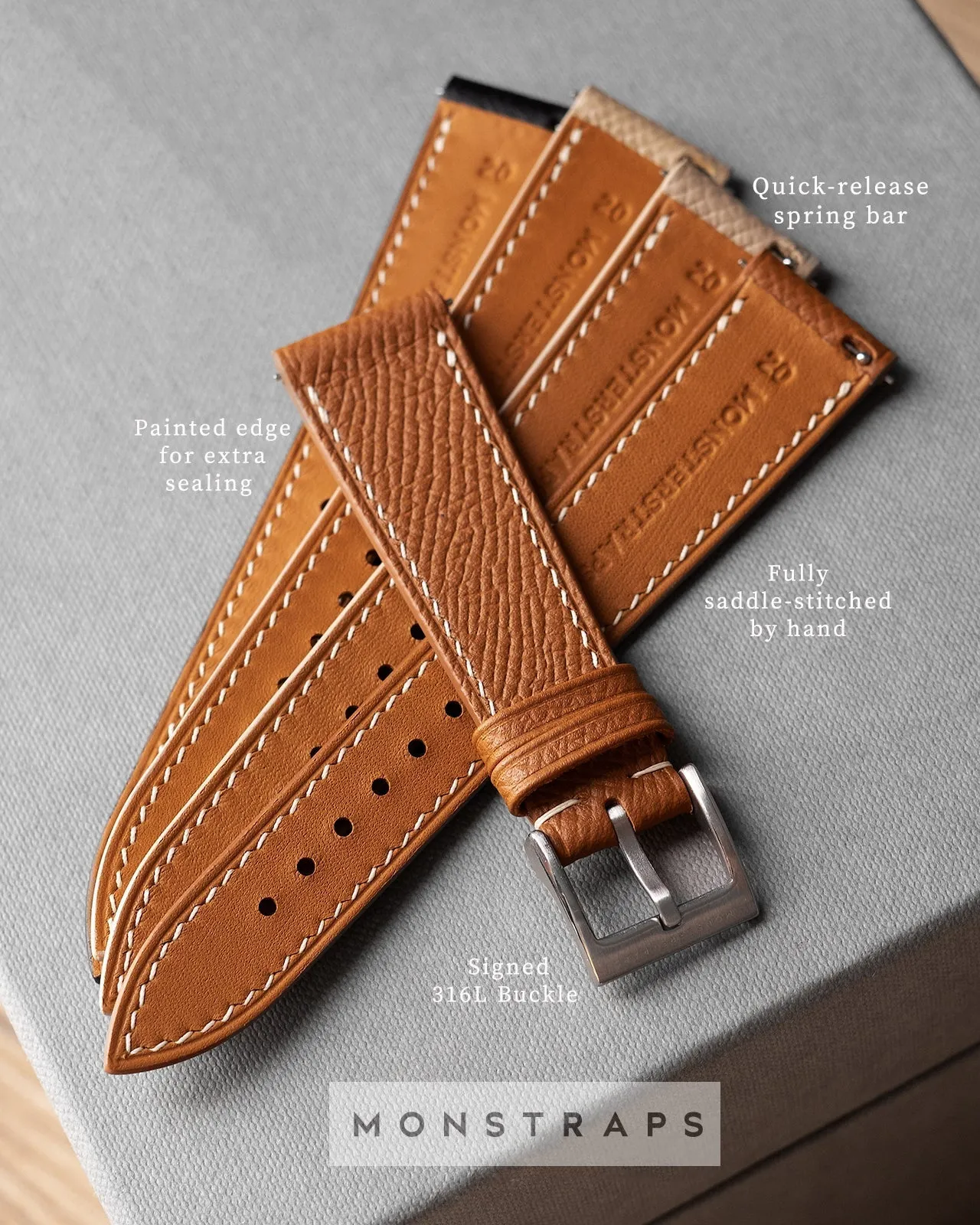 Epsom Leather Strap (Steel Grey)