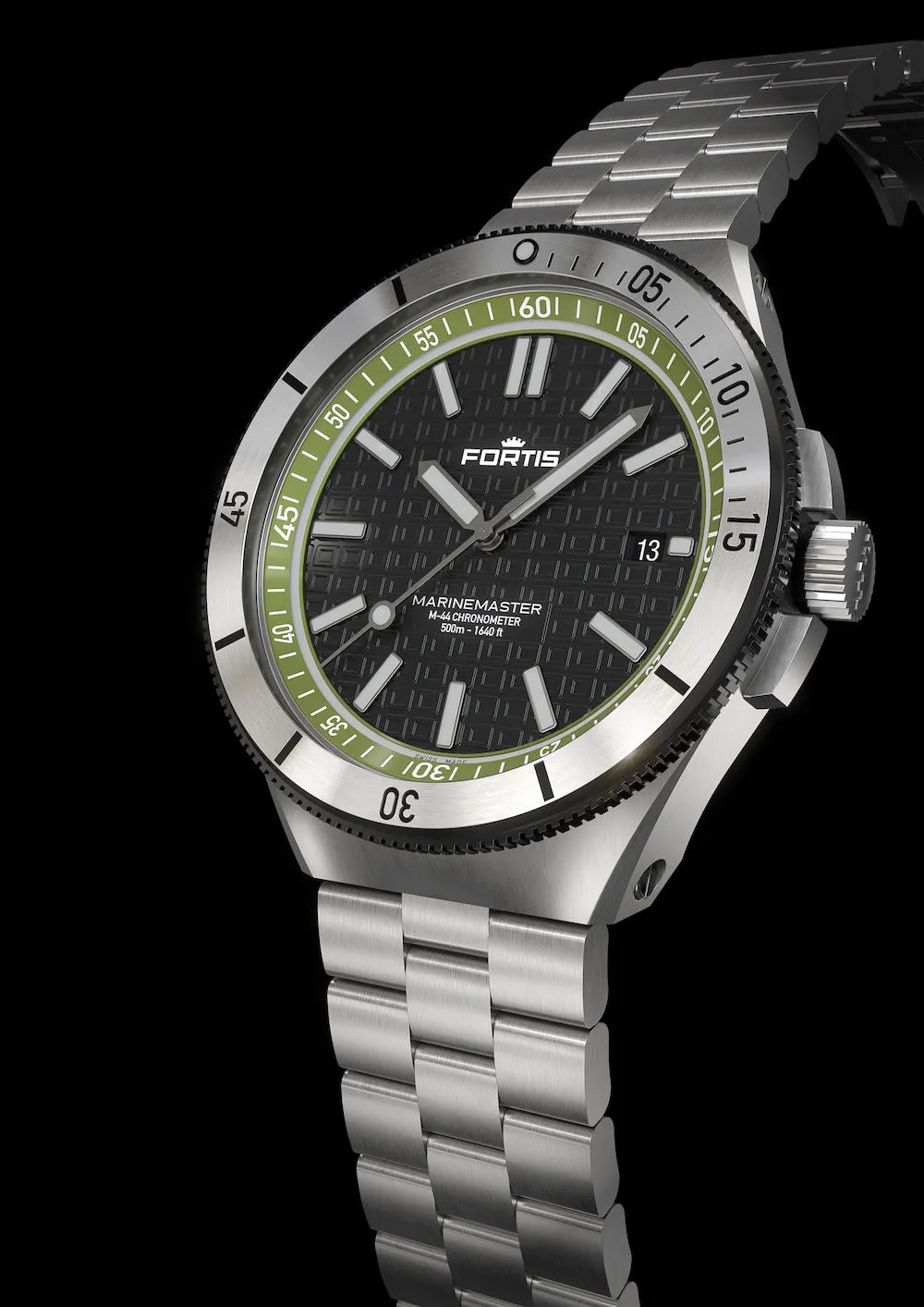 Fortis Marinemaster M 44 Woodpecker Green Bracelet