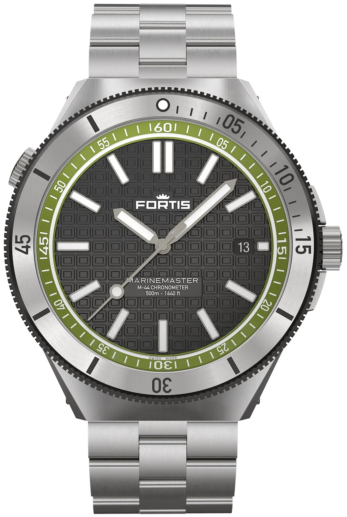 Fortis Marinemaster M 44 Woodpecker Green Bracelet