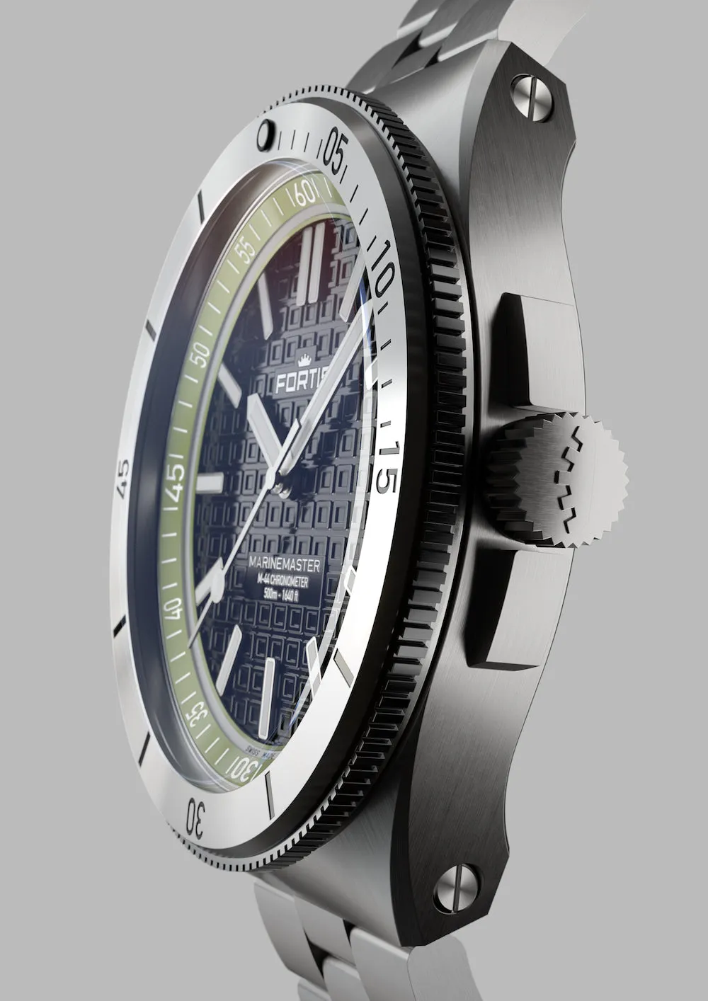 Fortis Marinemaster M 44 Woodpecker Green Bracelet
