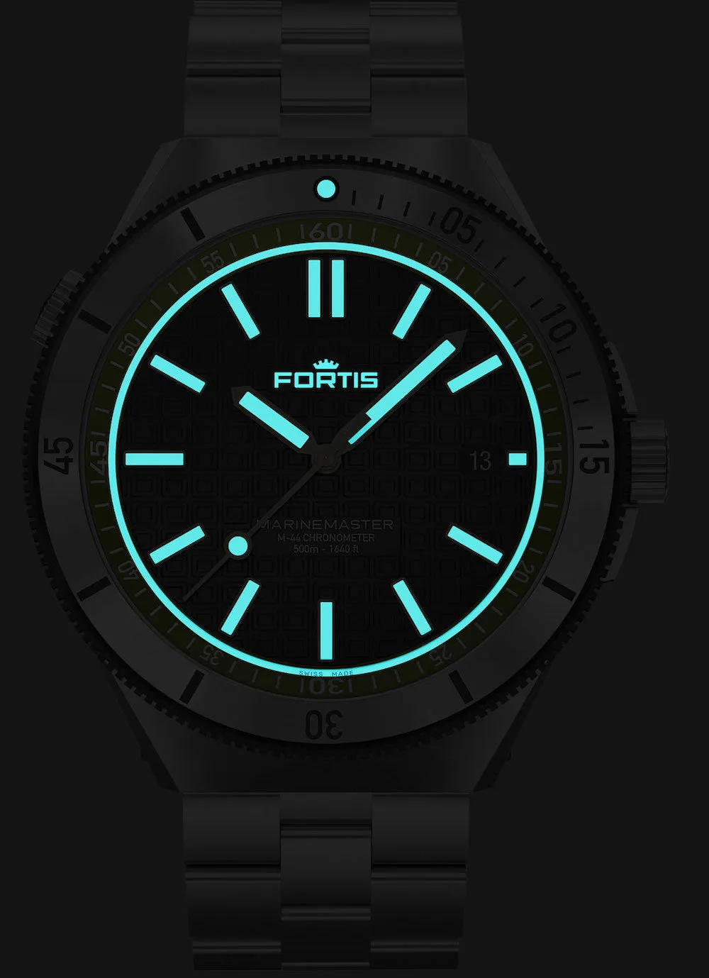 Fortis Marinemaster M 44 Woodpecker Green Bracelet
