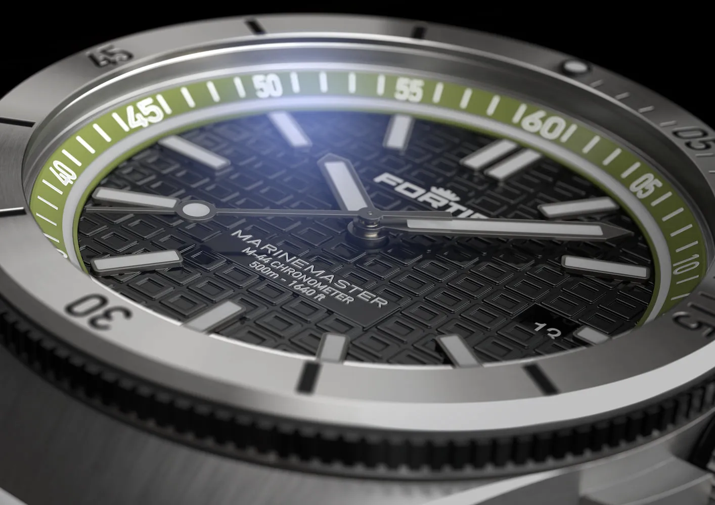 Fortis Marinemaster M 44 Woodpecker Green Bracelet