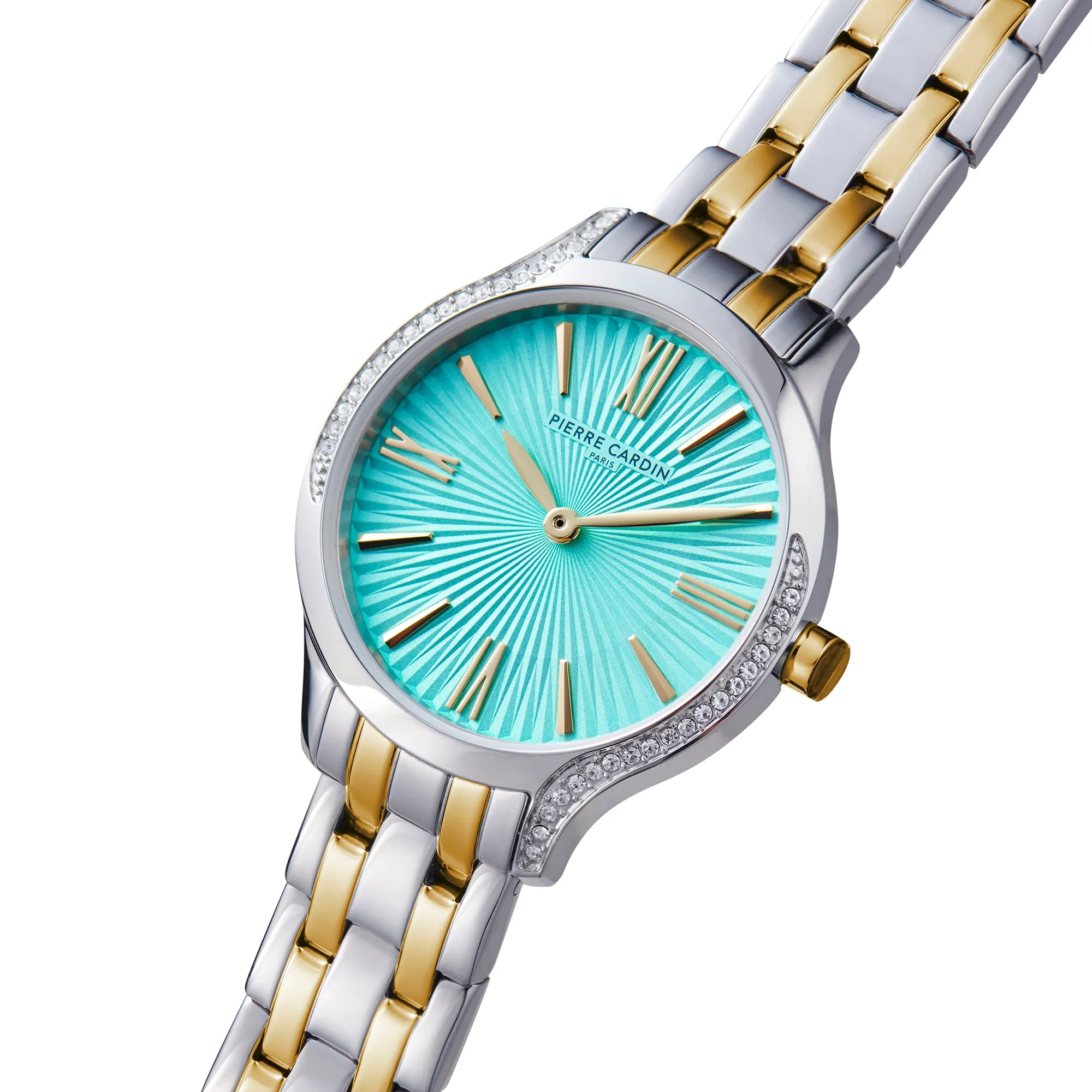 Gaillon Regal Ladies Two tone Gold and Stainless Steel Watch with Tiffany Blue Dial