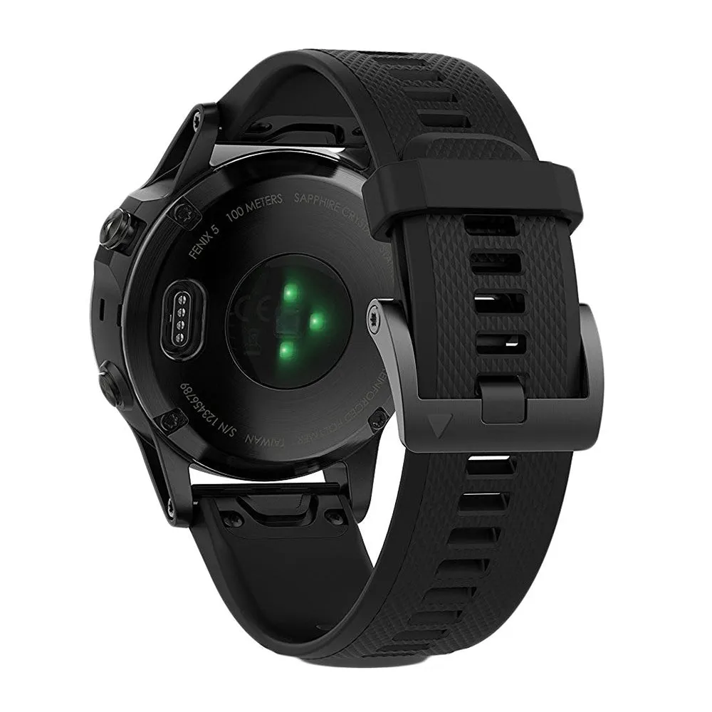 Garmin fenix Black Silicone/Black Heart Rate Tech GPS Smart Watch - 010-01688-31