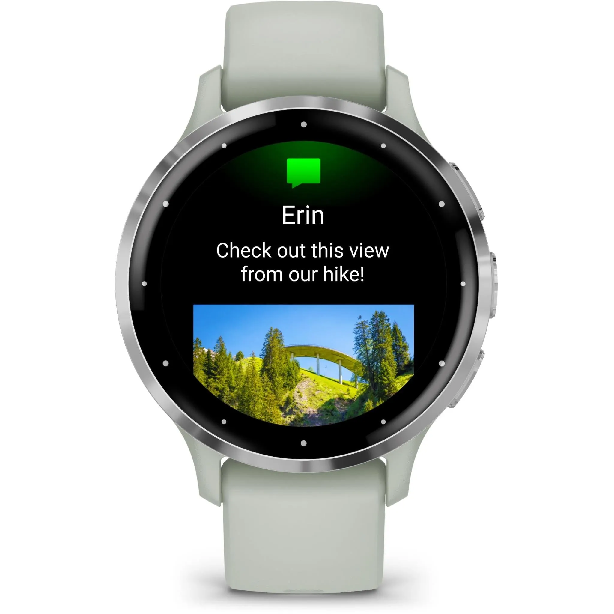 Garmin Venu 3S Silver Stainless Steel Bezel with Sage Grey Case and Silicon Band (AU Version)