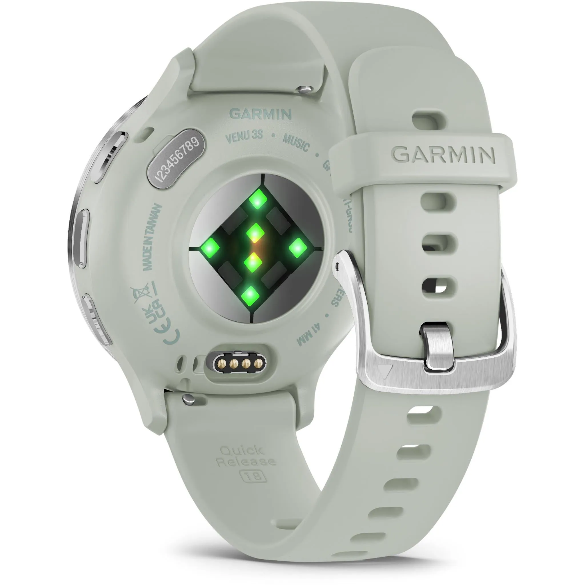 Garmin Venu 3S Silver Stainless Steel Bezel with Sage Grey Case and Silicon Band (AU Version)