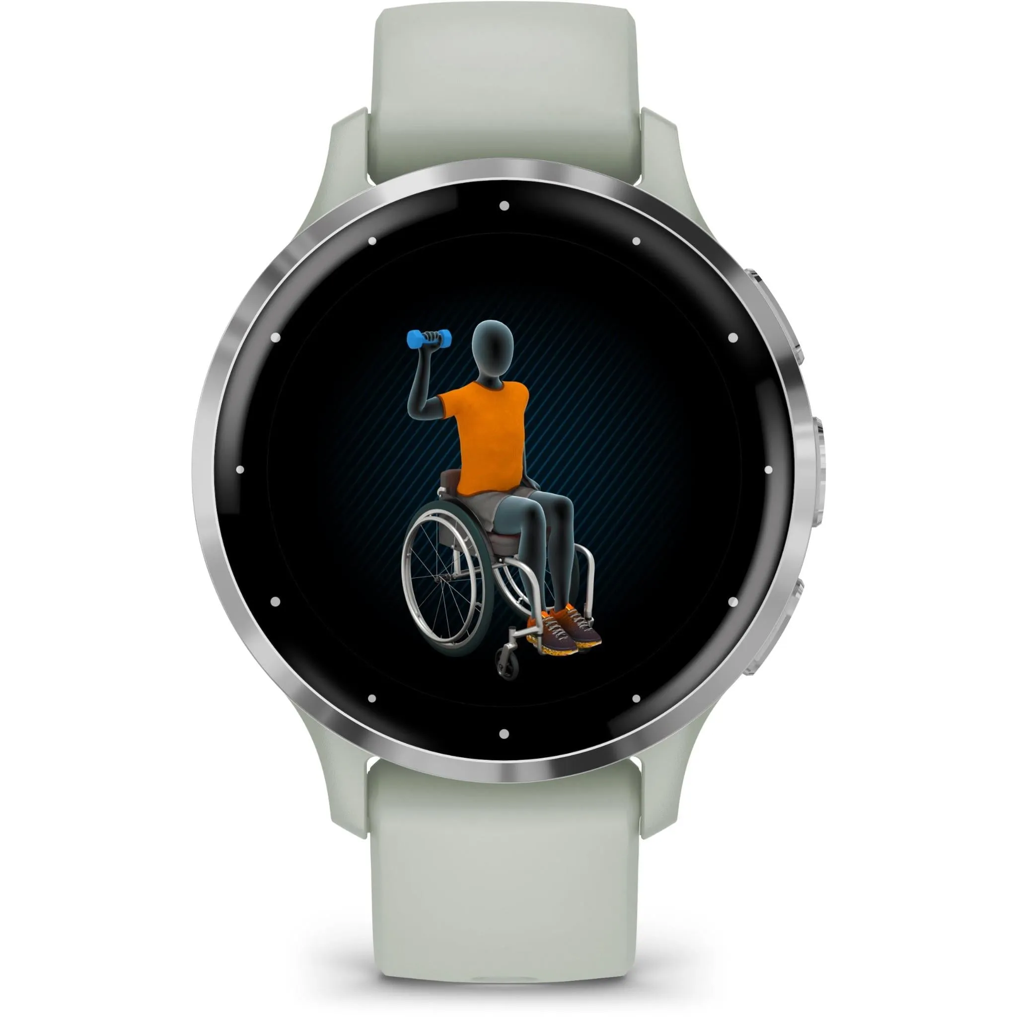 Garmin Venu 3S Silver Stainless Steel Bezel with Sage Grey Case and Silicon Band (AU Version)