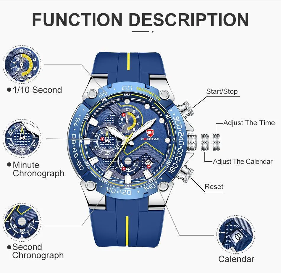 GREAT GIFTS - New Luxury Brand Big Dial Waterproof Quartz Sports Chronograph Wristwatch