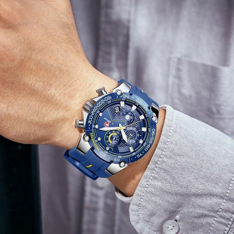 GREAT GIFTS - New Luxury Brand Big Dial Waterproof Quartz Sports Chronograph Wristwatch