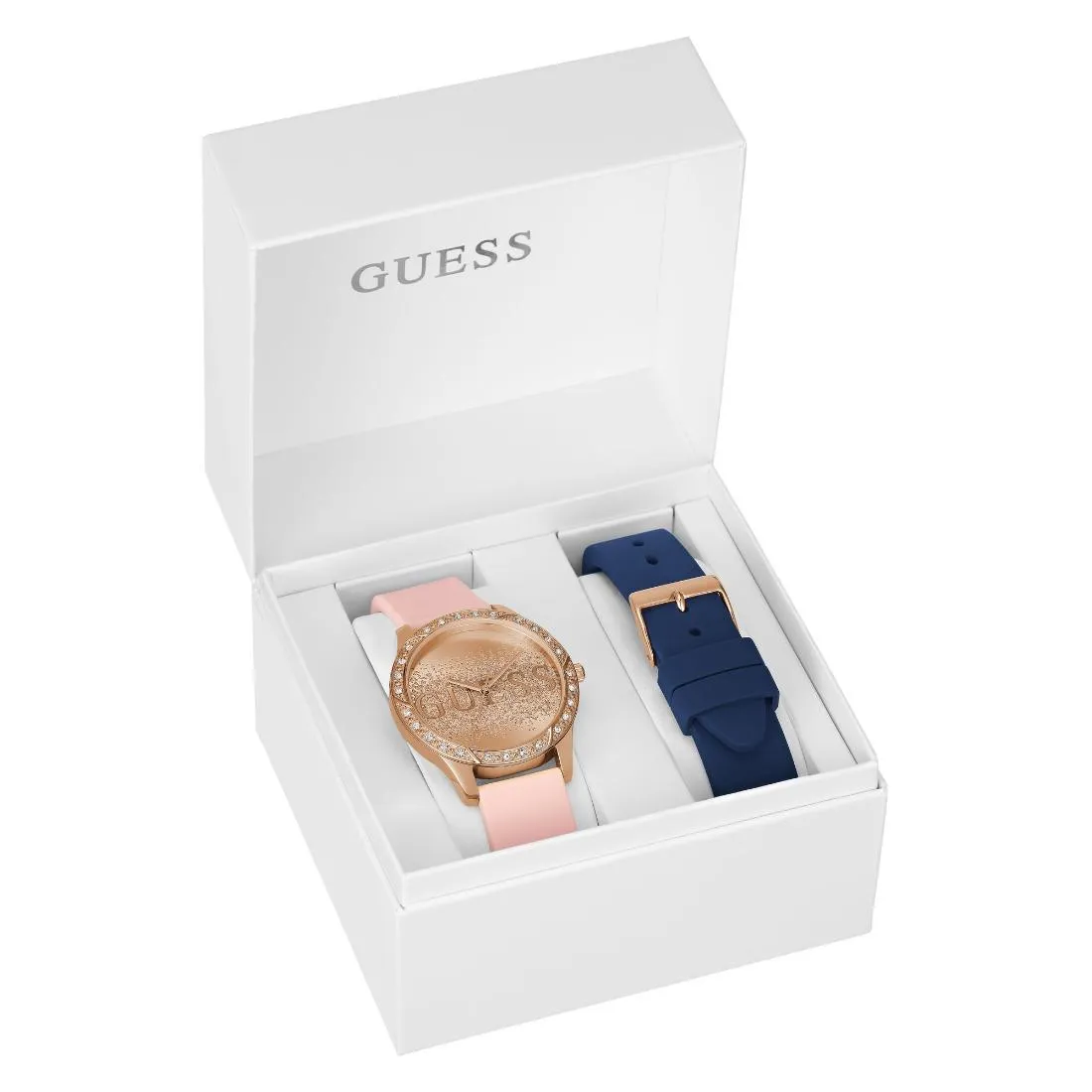 Guess Women 38.5 mm Rose Gold Dial Analog Watch- U1403L2M