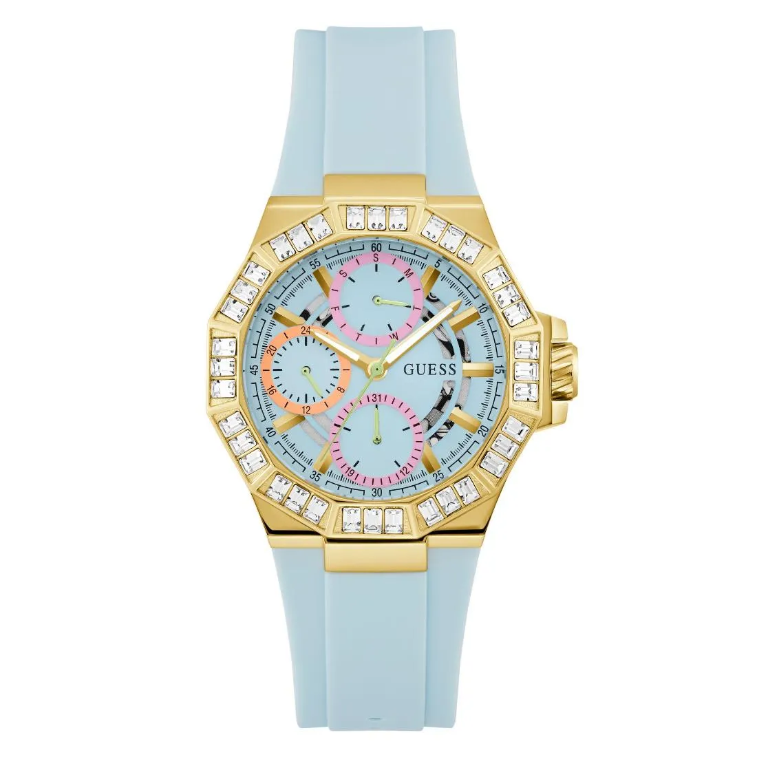Guess Women 39 mm Blue Dial Analog Watch- GW0695L1