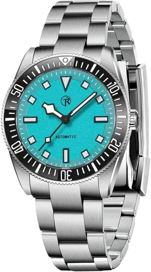 HaiQin Rollstimi 7910 Men's NH35 Automatic Watches Self Winding Stainless Steel Watch for Men 100M Waterproof Ceramic Bezel Screwed Crown Fashion Casual Wristwatch