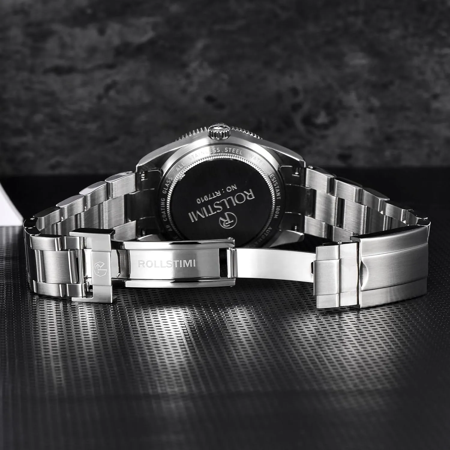HaiQin Rollstimi 7910 Men's NH35 Automatic Watches Self Winding Stainless Steel Watch for Men 100M Waterproof Ceramic Bezel Screwed Crown Fashion Casual Wristwatch