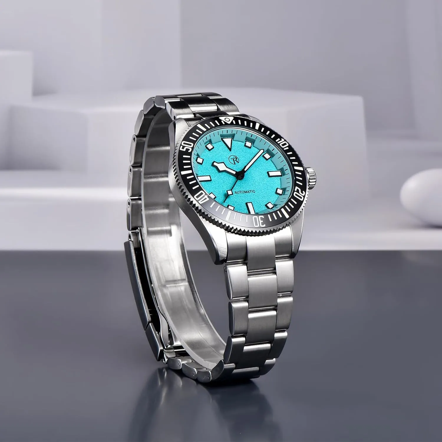 HaiQin Rollstimi 7910 Men's NH35 Automatic Watches Self Winding Stainless Steel Watch for Men 100M Waterproof Ceramic Bezel Screwed Crown Fashion Casual Wristwatch