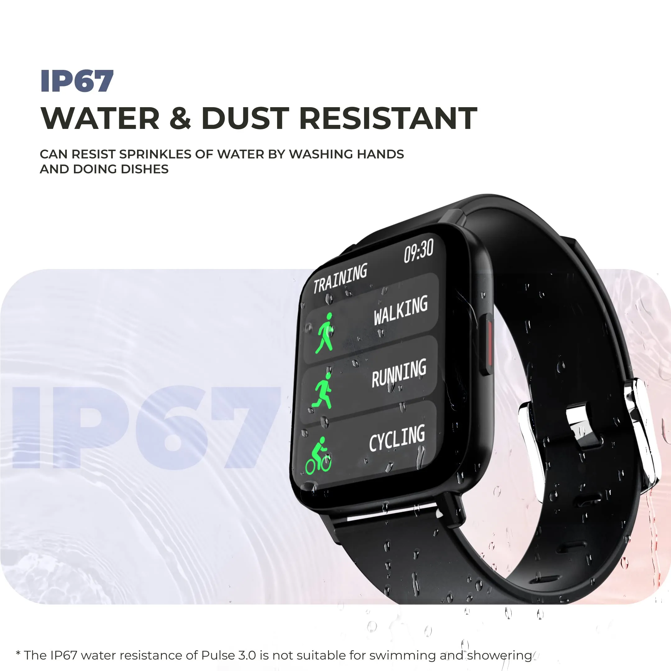 HAMMER Pulse 3.0 Bluetooth Calling Smart Watch with IP67 Rating & 1.69" Large Display with SpO2 Monitoring, Full Touch Screen & Multiple Watch Faces with Camera & Music Control (Black)