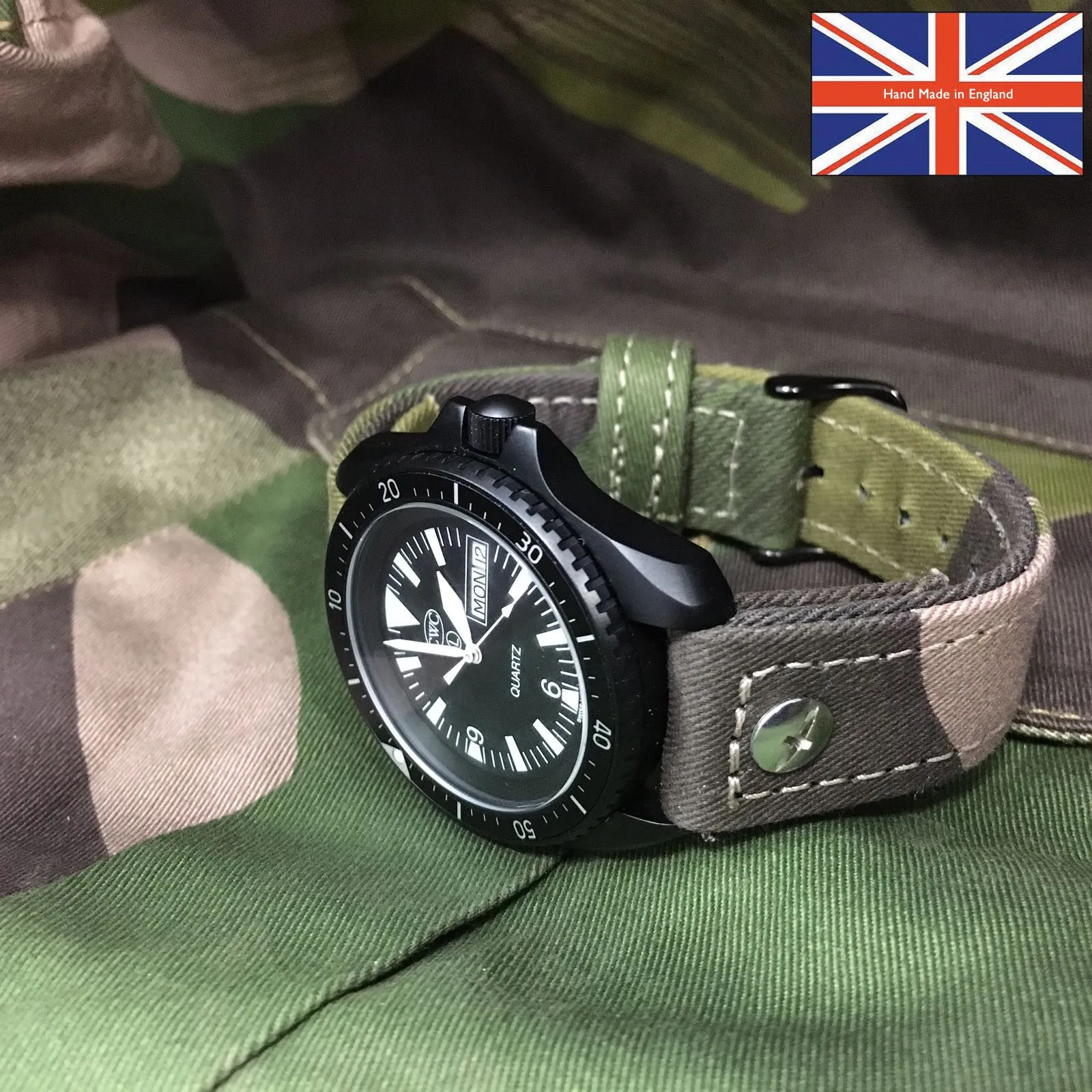 Hand-Made SAS/Para Camouflage Denison Two-Piece Watch Strap