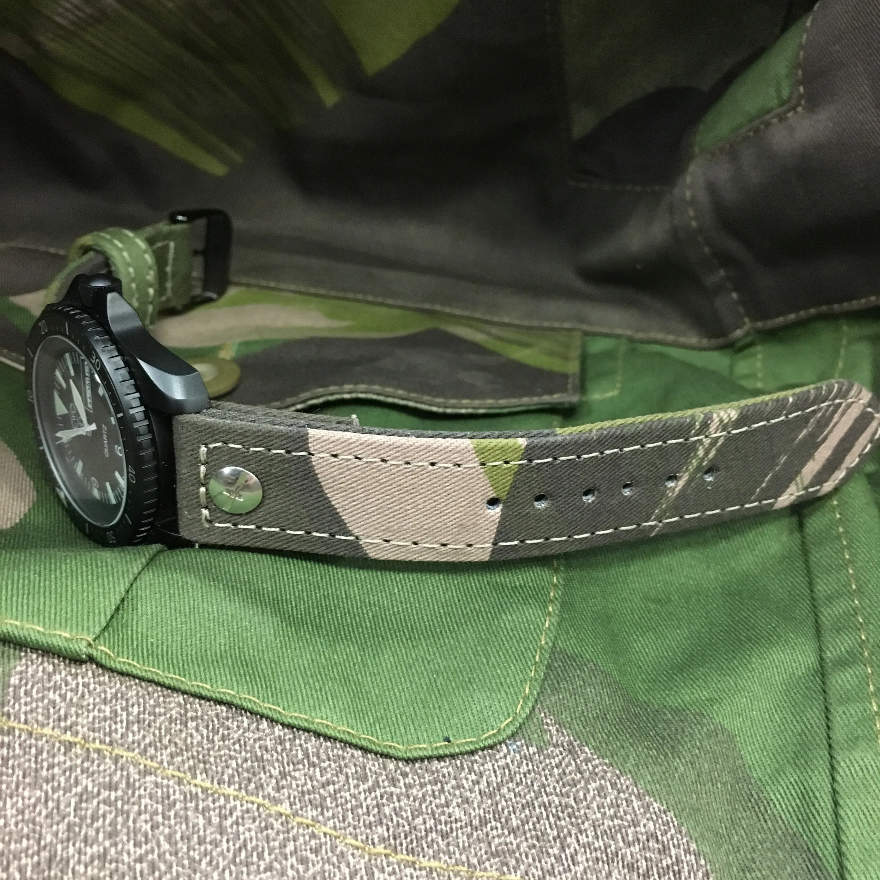 Hand-Made SAS/Para Camouflage Denison Two-Piece Watch Strap