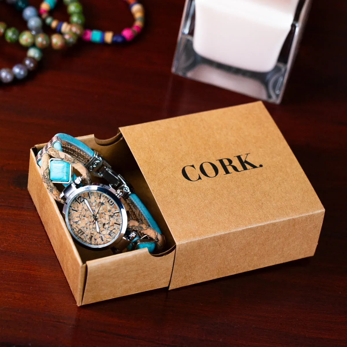 Handmade cork watch for women DIY-021-WITH BOX