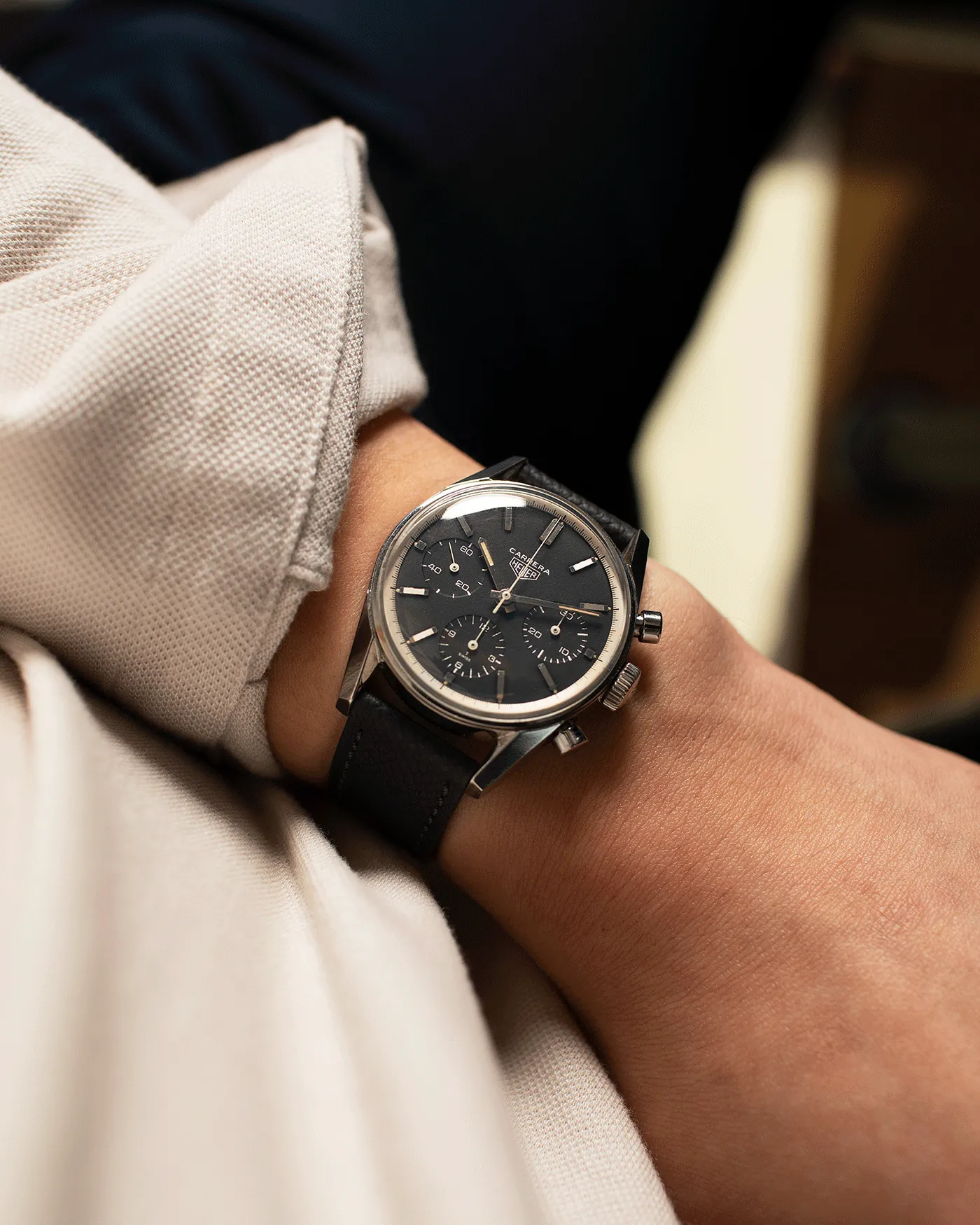 Heuer Carrera 2447N Silver Script