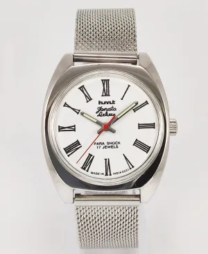HMT Janata Deluxe Para Shock 17 Jewels White Dial Mechanical Hand winding Men's Wrist Watch