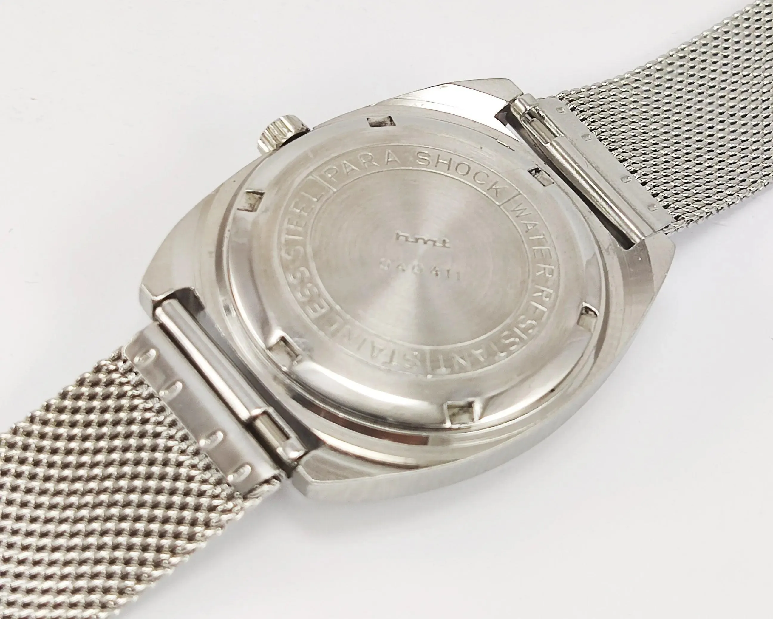HMT Janata Deluxe Para Shock 17 Jewels White Dial Mechanical Hand winding Men's Wrist Watch