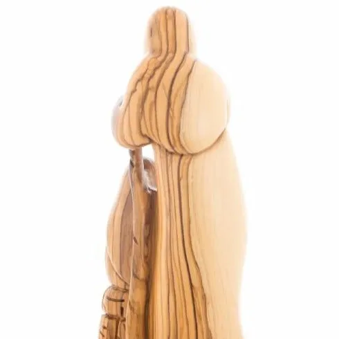 Holy Family Sculpture,  9.6" Abstract Hand Carved Olive Wood