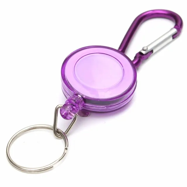 Hot Mulitifunctional Multicolor Badge Reel Retractable Keychain Recoil Yoyo Ski Pass ID Card Holder Keyring Key Chain Steel Cord