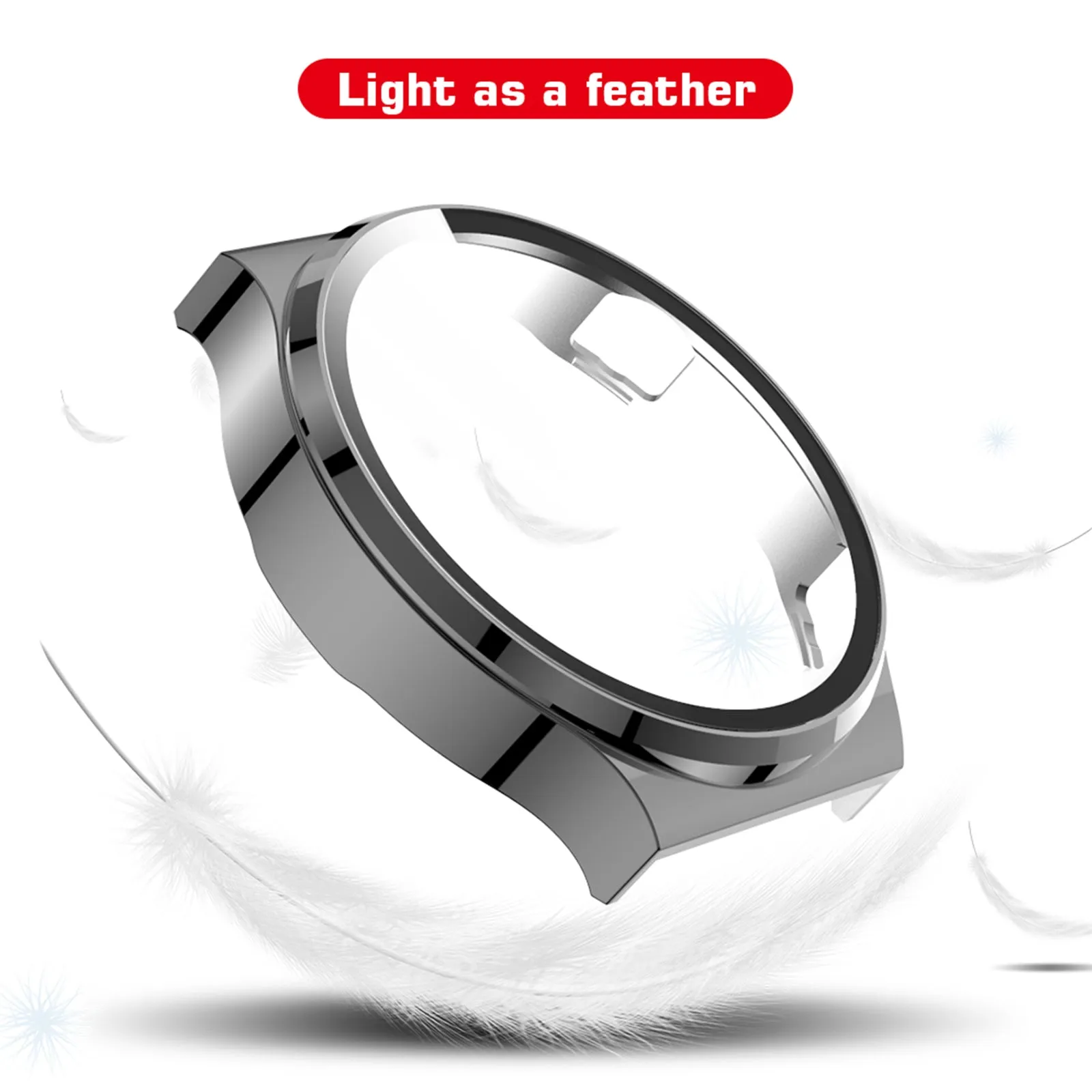 HUAWEI WATCH GT 2 Pro Plating Case With HD Tempered Glass Screen Protector - Grey