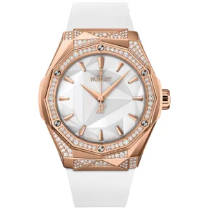 Hublot Classic Fusion Orlinski King Gold White Alternative Pavé 40mm 550.OS.2200.RW.1804.ORL20 Faceted White Dial, Worn