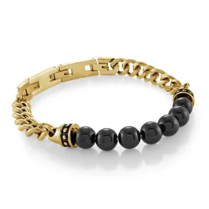 Italgem Steel Agate Bead Bracelet