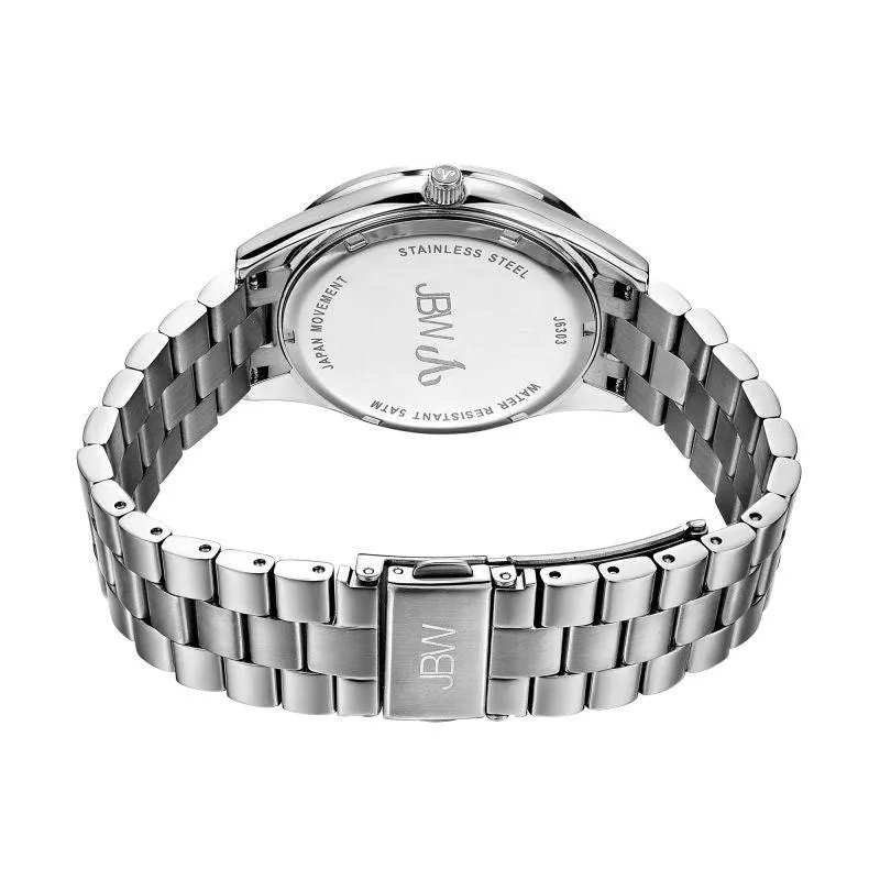 JBW Women's Mondrian Stainless Steel Watch and Bracelet Jewelry Set - 0.16 ctw Diamond - Silver - J6303