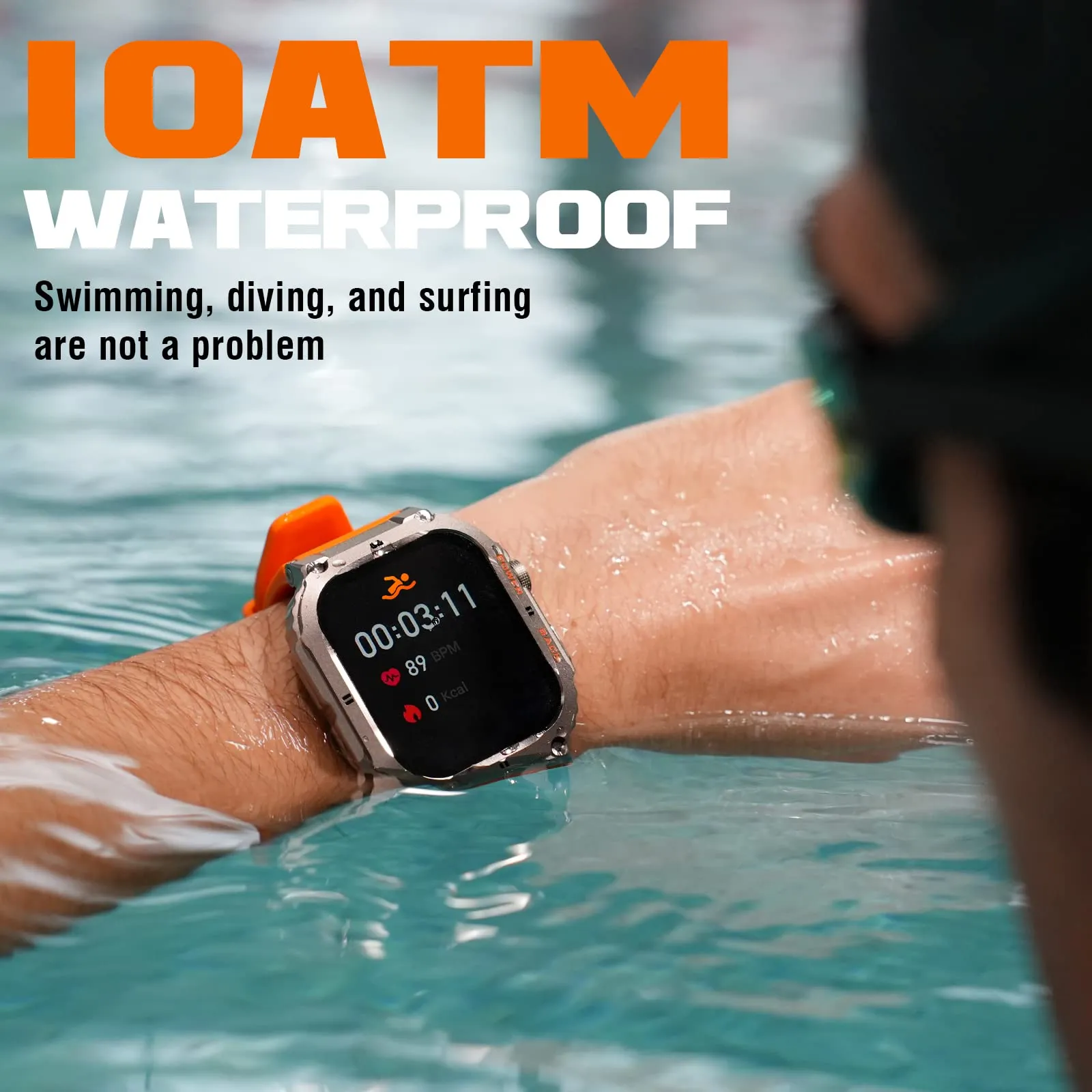 KACLUT Smart Watch,2-inch Utral Large HD Display,100M Waterproof Rugged Military Smartwatch with Bluetooth Call(Answer/Dial Calls) 70 Days Extra Long Battery Life,100  Sports Modes Fitness Tracker