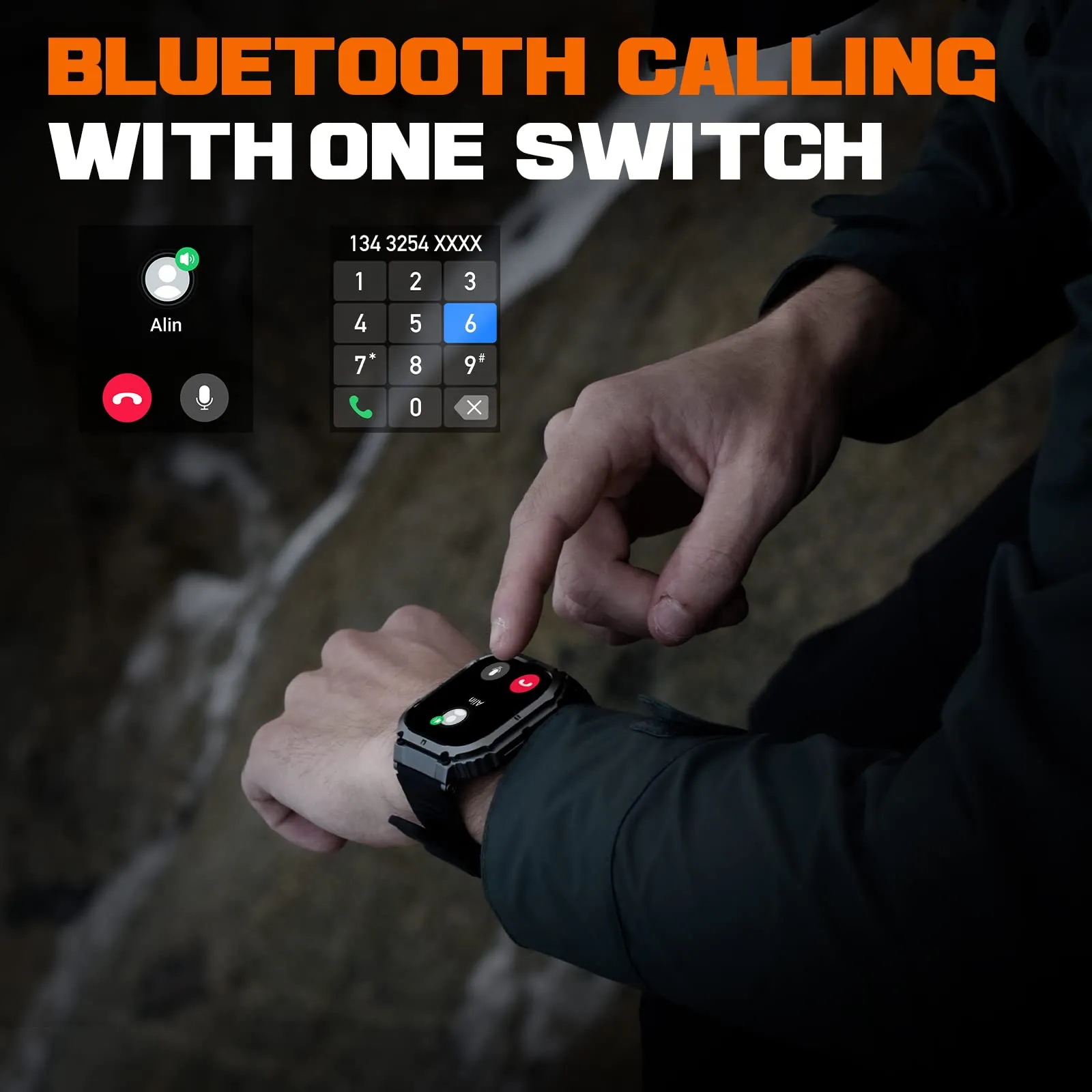 KACLUT Smart Watch,2-inch Utral Large HD Display,100M Waterproof Rugged Military Smartwatch with Bluetooth Call(Answer/Dial Calls) 70 Days Extra Long Battery Life,100  Sports Modes Fitness Tracker