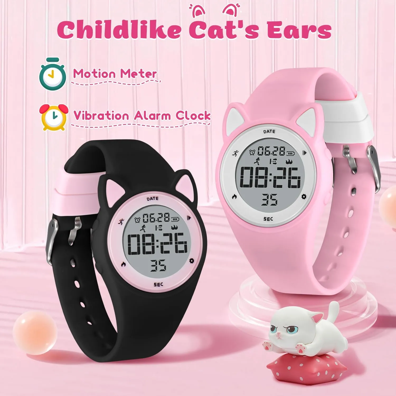 Kids Digital Watches for Girls Boys, Sports Watch with Fitness Tracker, Pedometer, Alarm Clocks, Stopwatch, No App Needed & Waterproof Kids Watch, Gift for Teens Girls Boys Ages 5-14