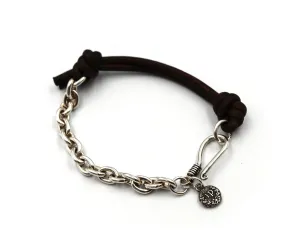 Leather & Sterling Silver Equestrian Bracelet