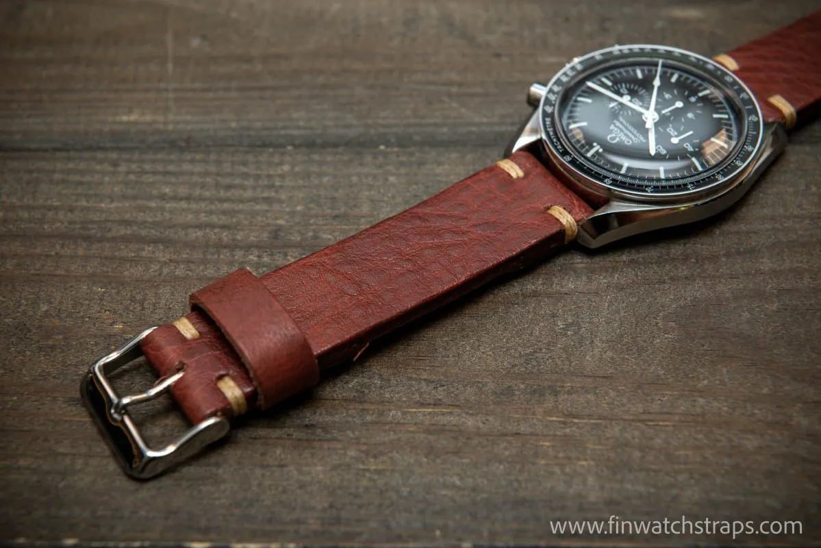 Leather Watch Strap, Italian Vachetta watch band. Handmade in Finland, 16,17,18,19,20,21,22,23,24,25,26 mm.