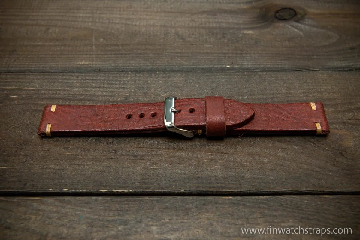 Leather Watch Strap, Italian Vachetta watch band. Handmade in Finland, 16,17,18,19,20,21,22,23,24,25,26 mm.