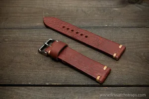 Leather Watch Strap, Italian Vachetta watch band. Handmade in Finland, 16,17,18,19,20,21,22,23,24,25,26 mm.