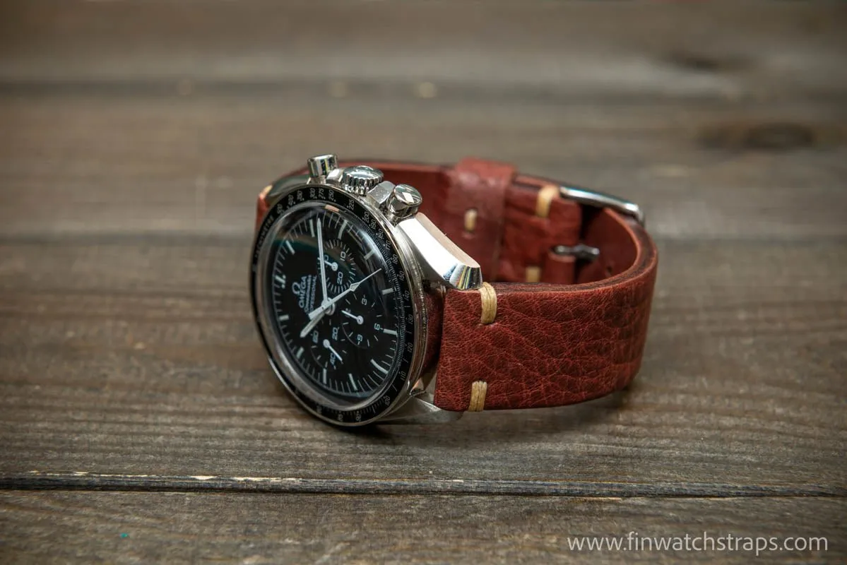 Leather Watch Strap, Italian Vachetta watch band. Handmade in Finland, 16,17,18,19,20,21,22,23,24,25,26 mm.
