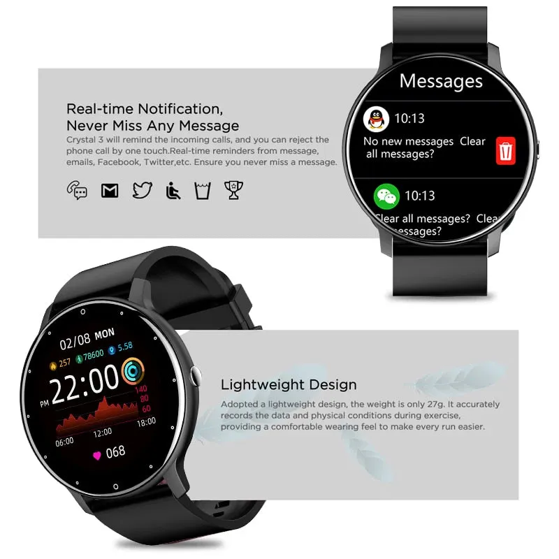 LIGE 2022 New Smart Watch Men Full Touch Screen Sport Fitness Watch IP67 Waterproof Bluetooth For Android ios smartwatch Men box