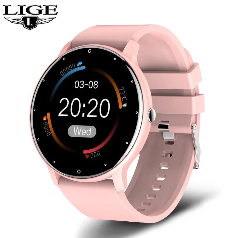 LIGE 2022 New Smart Watch Men Full Touch Screen Sport Fitness Watch IP67 Waterproof Bluetooth For Android ios smartwatch Men box