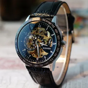 Lovesky Fashion Men Luxury Hollow Skeleton Automatic Mechanical Stainless Steel Wrist Watch Watches Freeshipping & Wholesale