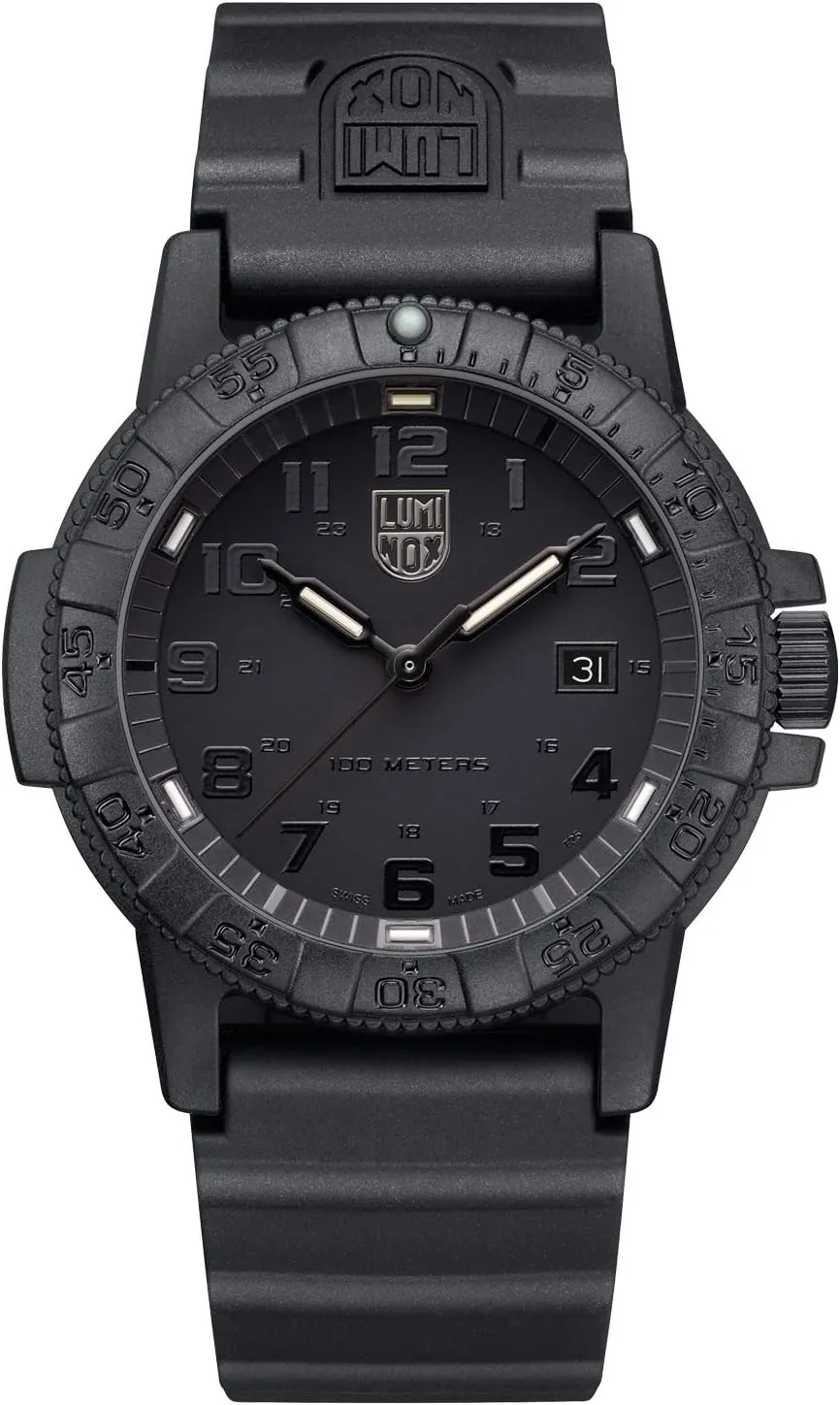Luminox Leatherback SEA Turtle Giant Blackout Mens Watch 44mm - Divers Watch in Black Date Function 100m Water Resistant