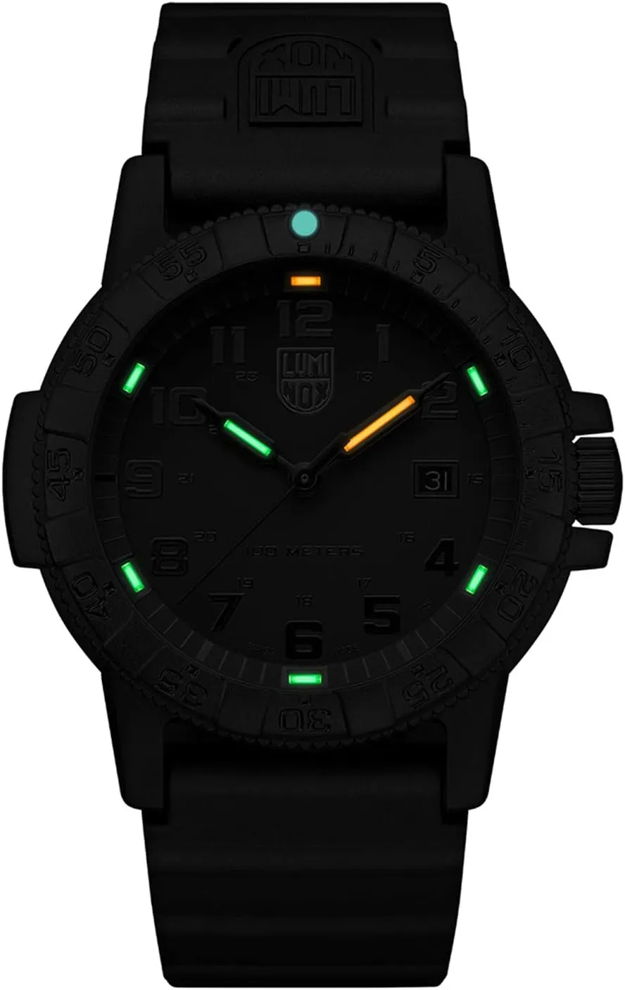 Luminox Leatherback SEA Turtle Giant Blackout Mens Watch 44mm - Divers Watch in Black Date Function 100m Water Resistant