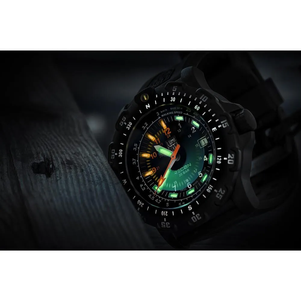Luminox Recon Point 8820 Mens Black Rubber Band Black Dial Quartz Analog Watch - XL.8821.KM.F