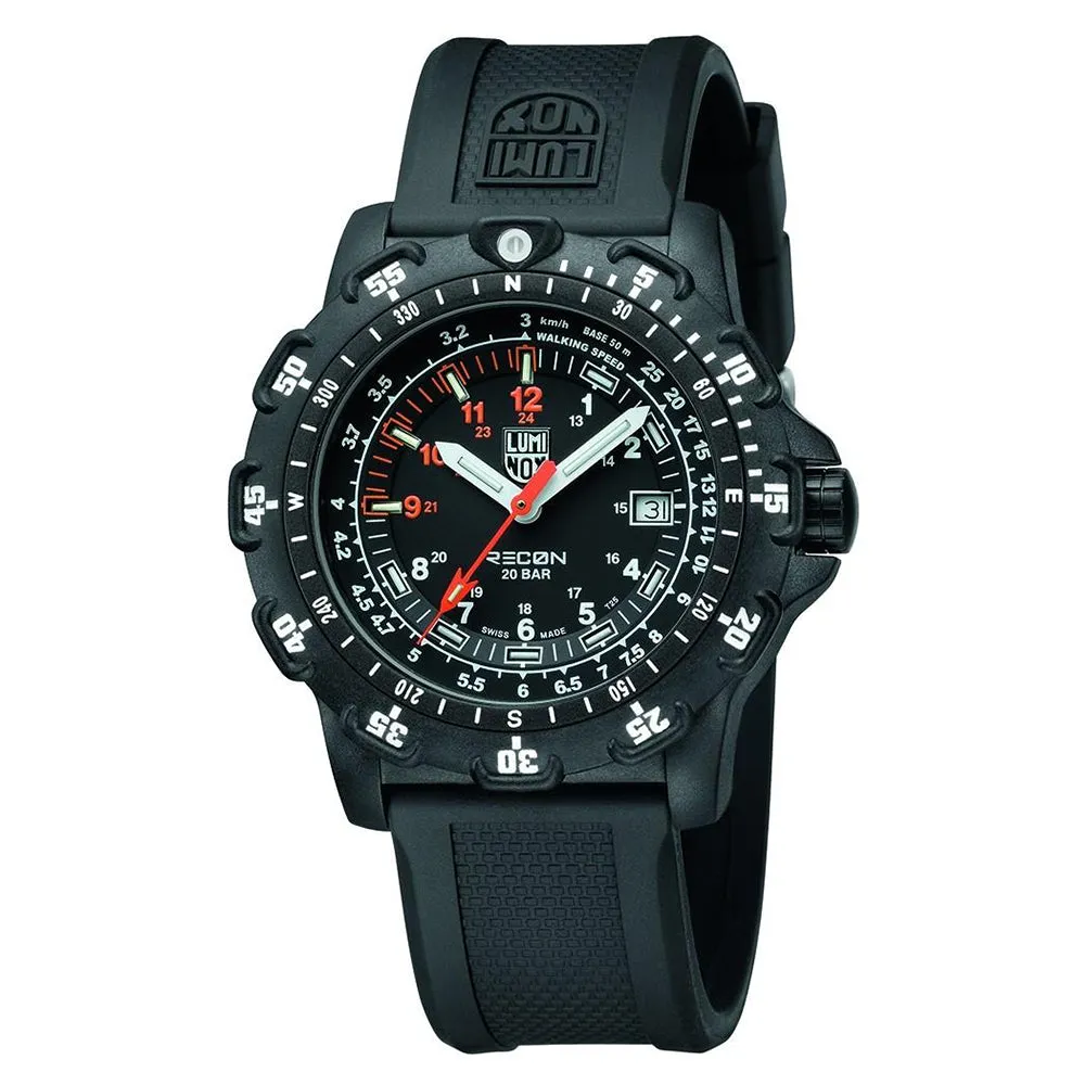 Luminox Recon Point 8820 Mens Black Rubber Band Black Dial Quartz Analog Watch - XL.8821.KM.F