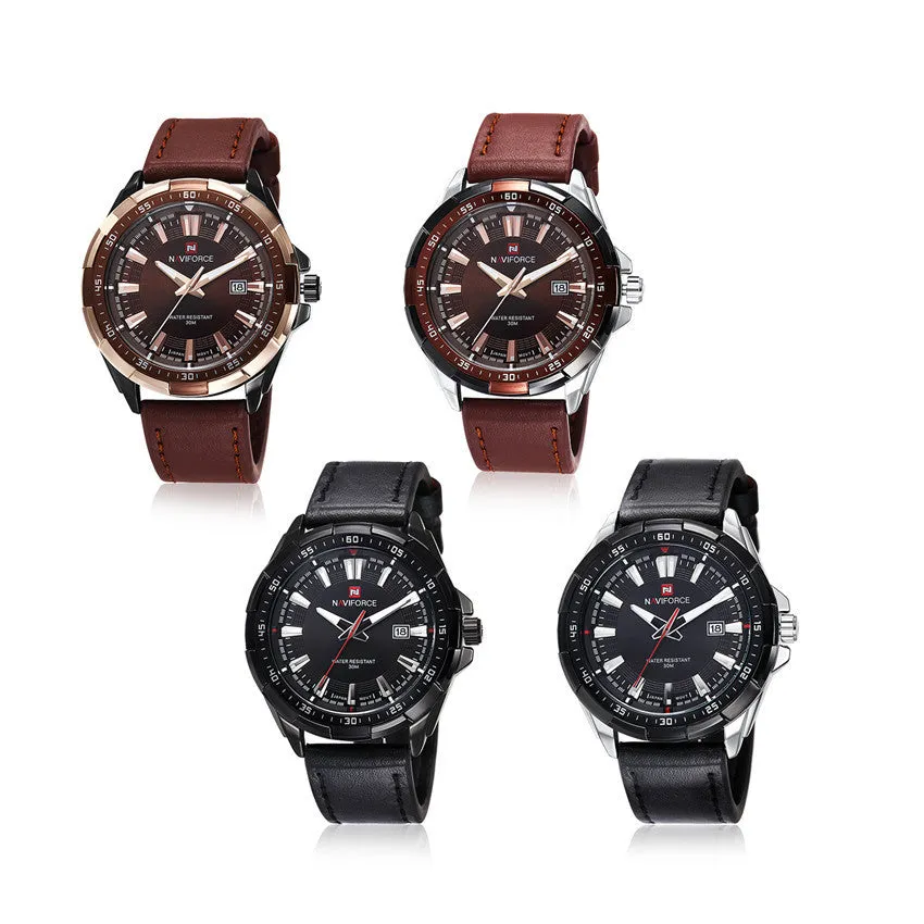 Luxury Top Brand Watches Men Fashion Quartz Watch Classic Date Genuine Leather Waterproof Male Wristwatch Relogio Masculino