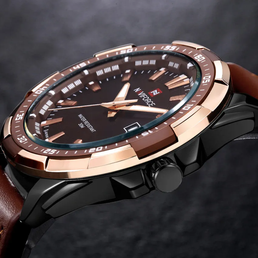 Luxury Top Brand Watches Men Fashion Quartz Watch Classic Date Genuine Leather Waterproof Male Wristwatch Relogio Masculino