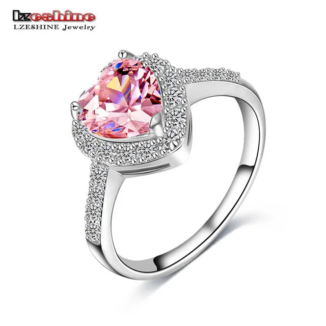 LZESHINE Free Shipping Unique Design Hollow Gold/Silver Color Fashion Punk Women Rings Jewelry Clear AAA Zircon CRI0013